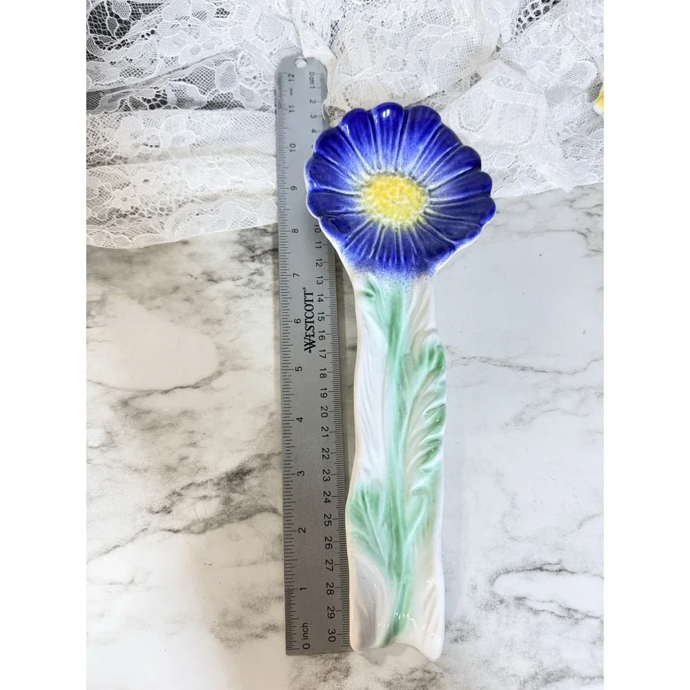 Spoon Rest Horchow Made In Italy Pottery Floral Multicolor Hand Painted (A3176)